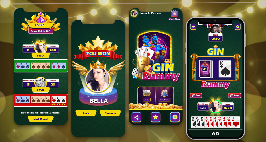 Gin rummy update text page