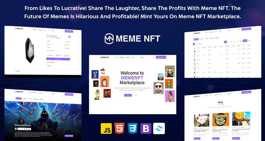 Best Meme NFT Tailwind CSS and Bootstrap Template 2024